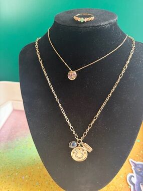 3 Piece Bundle! Genuine Emerald Ring, Lucky Brand Necklace & Capricorn Necklace